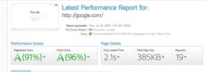 website speet test with gtmetrix - how to speed up wordpress website